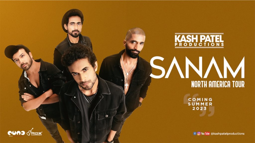 Kash Patel Productions SANAM The Band Live In Concert World Tour 2023 Gold Flyer 1400 x 787