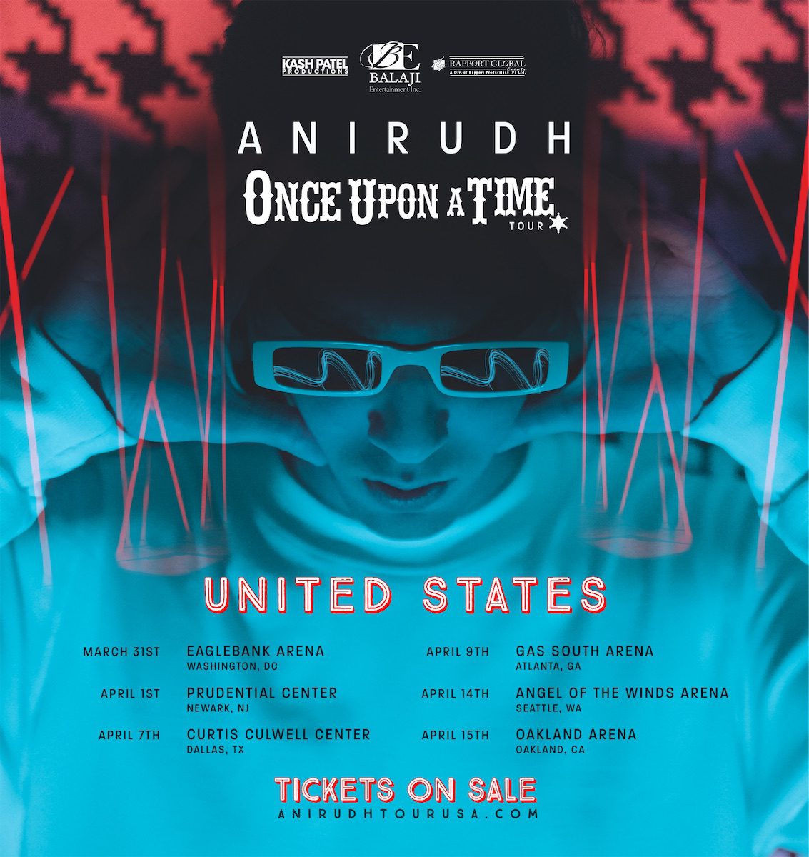 Kash Patel Productions Anirudh Once Upon A Time Tour 2023 All Dates V3 1200px BY 1133px